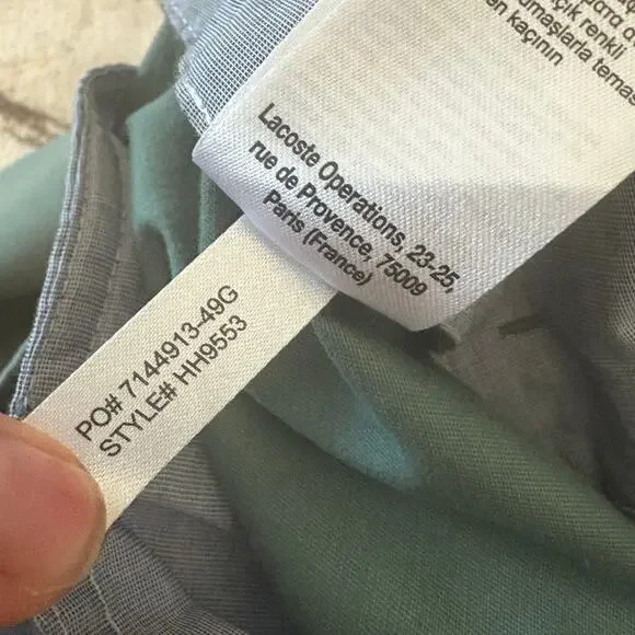 Lacoste Men's Solid Slim Fit Pant in Sequoia Size 32 US 36 - Picture 6 of 6